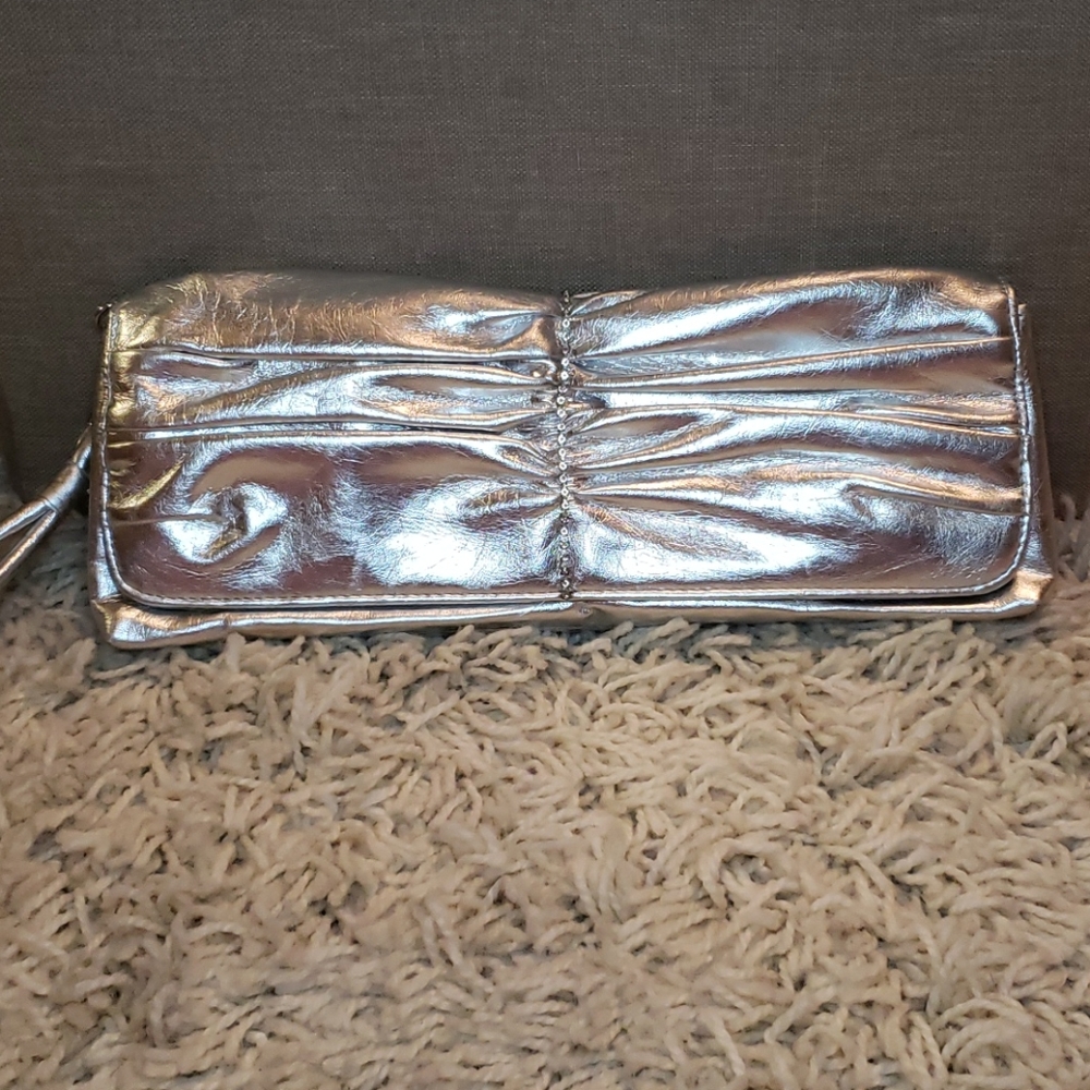 Metallic Silver Clutch